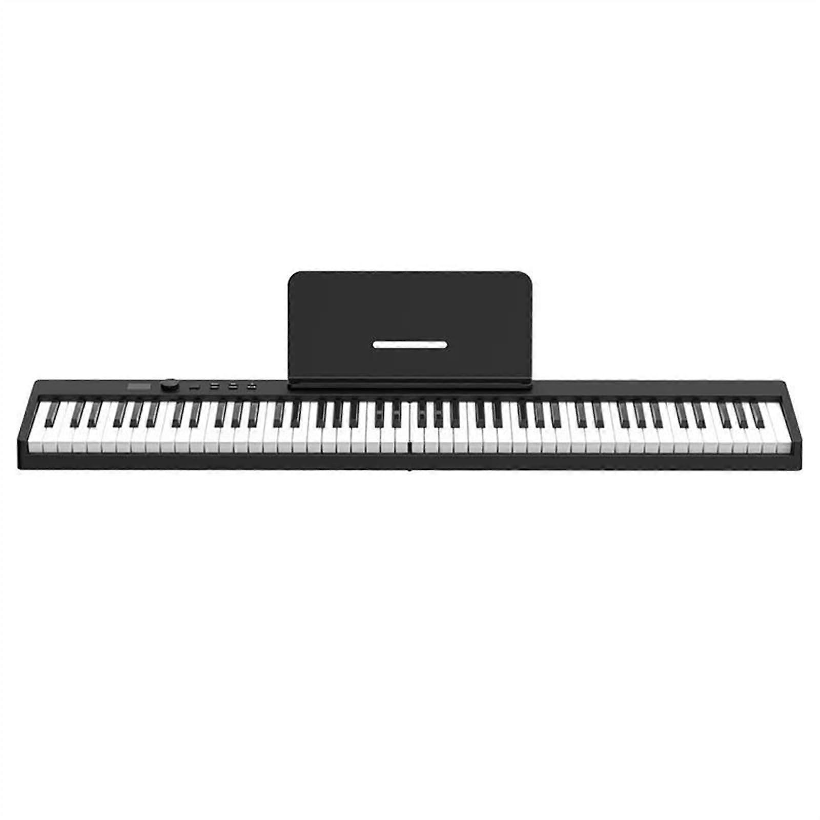 88 Key Digital Piano with Dual Timbre and Split Function, Foldable Design, Stereo Speakers, Black
