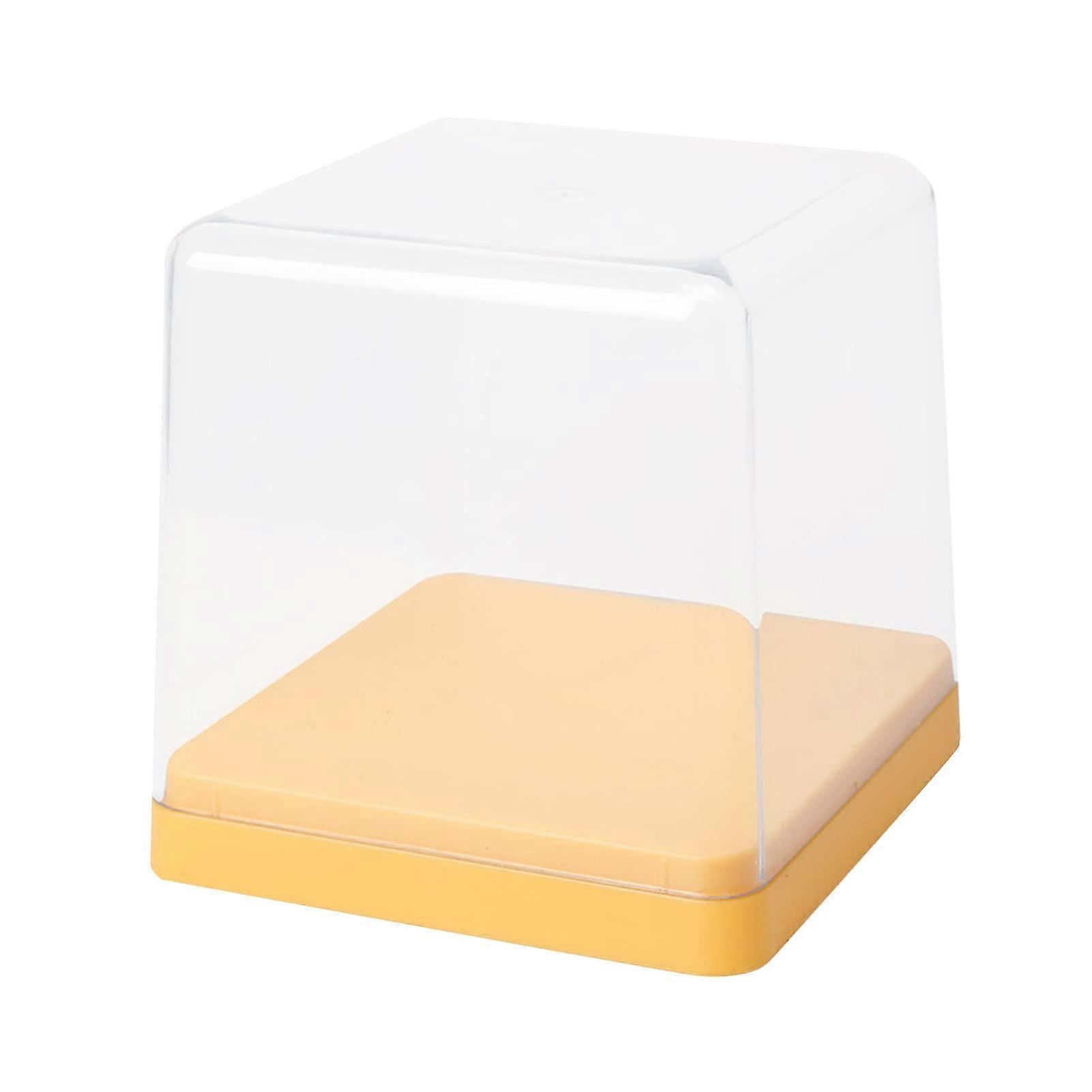 Acrylic Display Case with Clear Dust Protection, Stackable Yellow Storage Box for Action Figures