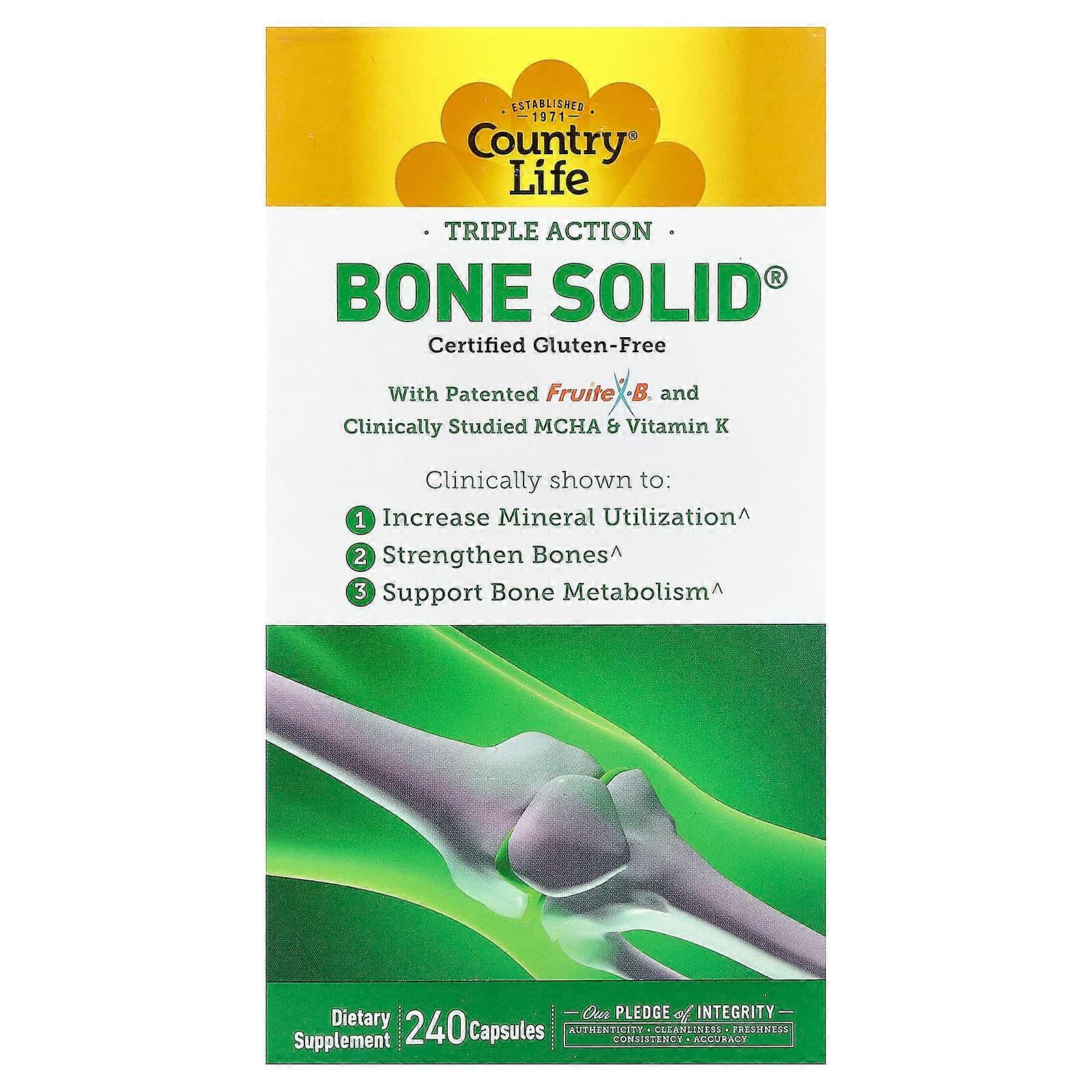 Country Life, Triple Action Bone Solid, 240 Capsules