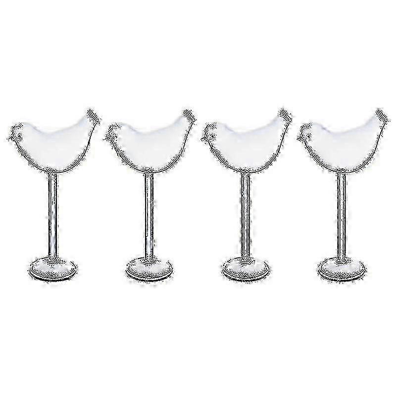 4pcs Bird Shape Cocktail Glasses Set Transparent Wine Goblets