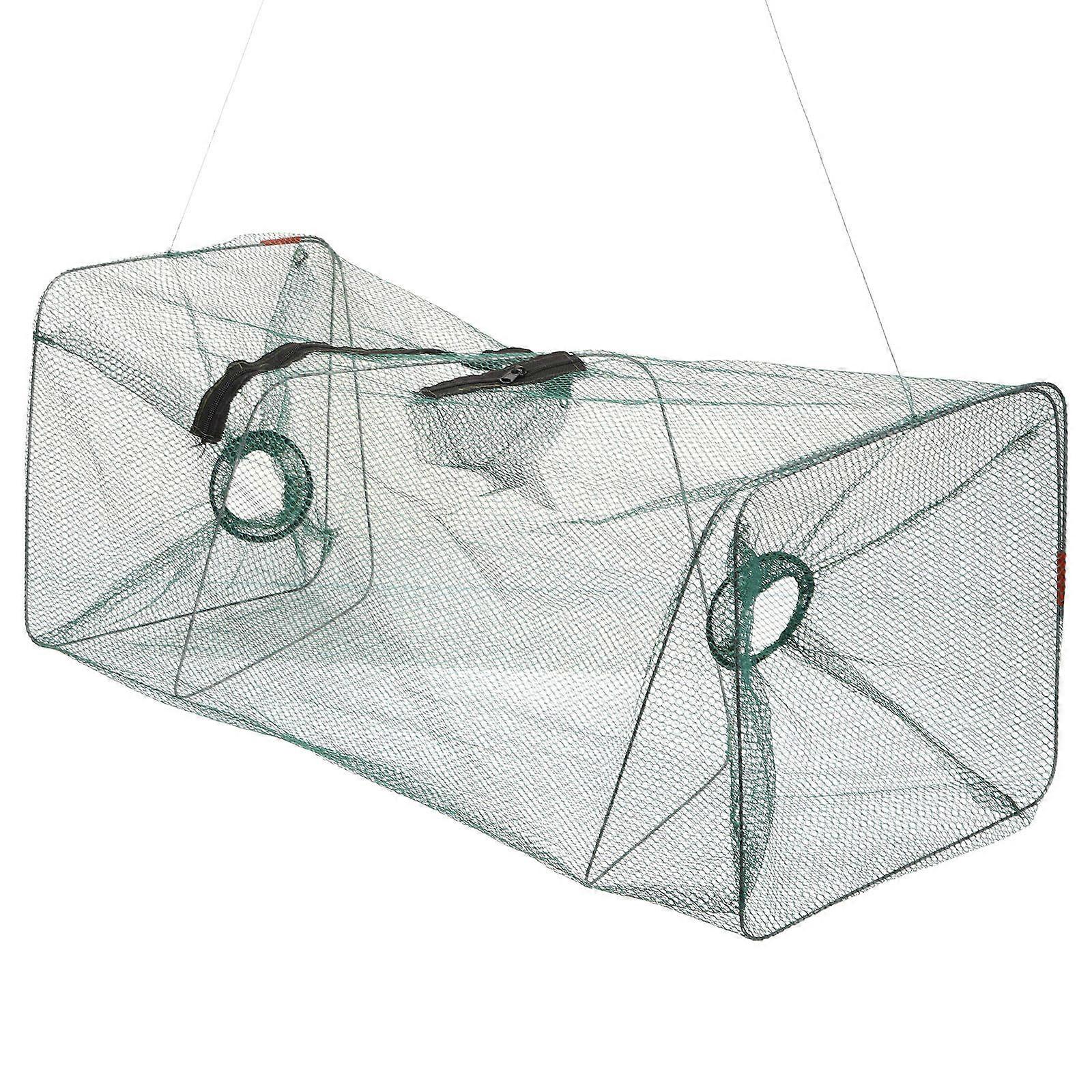 Fishing Net Foldable Nylon Fish Storage Cage for Catching 2Pcs