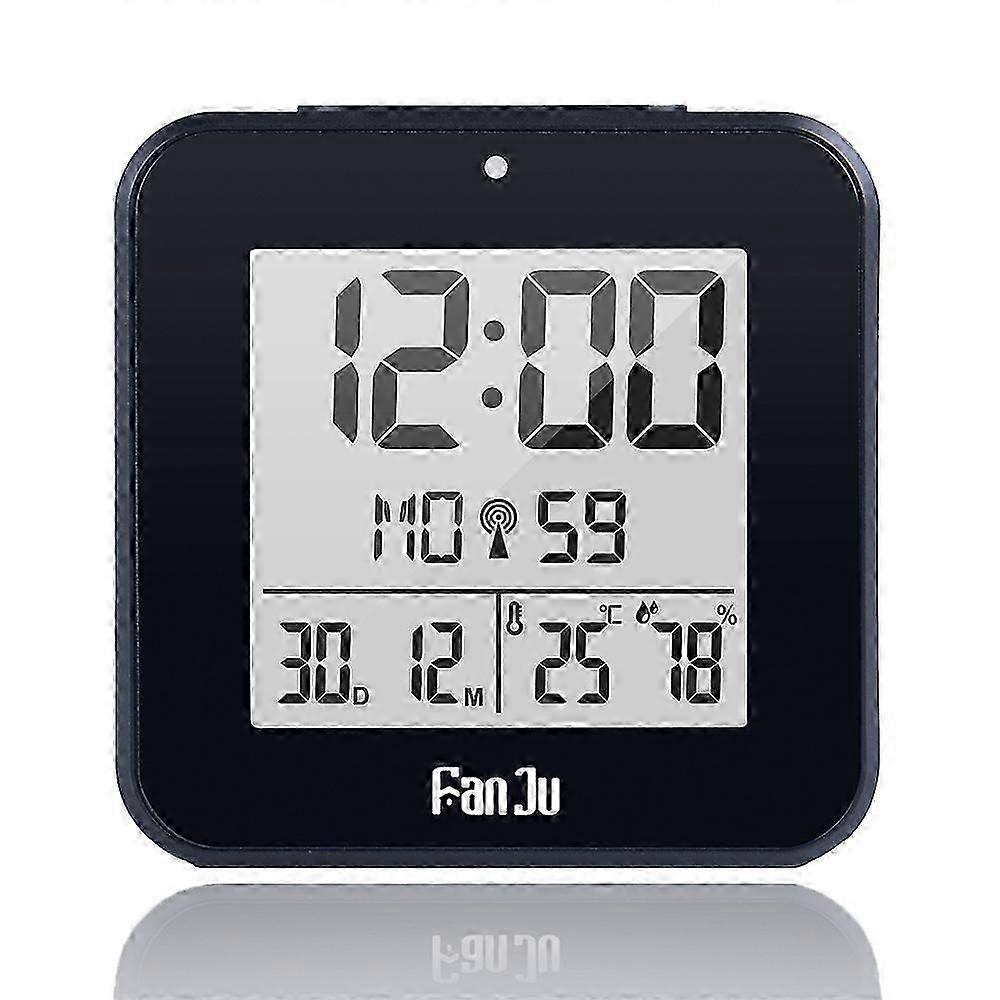 Central European digital radio alarm clock with snooze function, negative LC display, quick setting function.