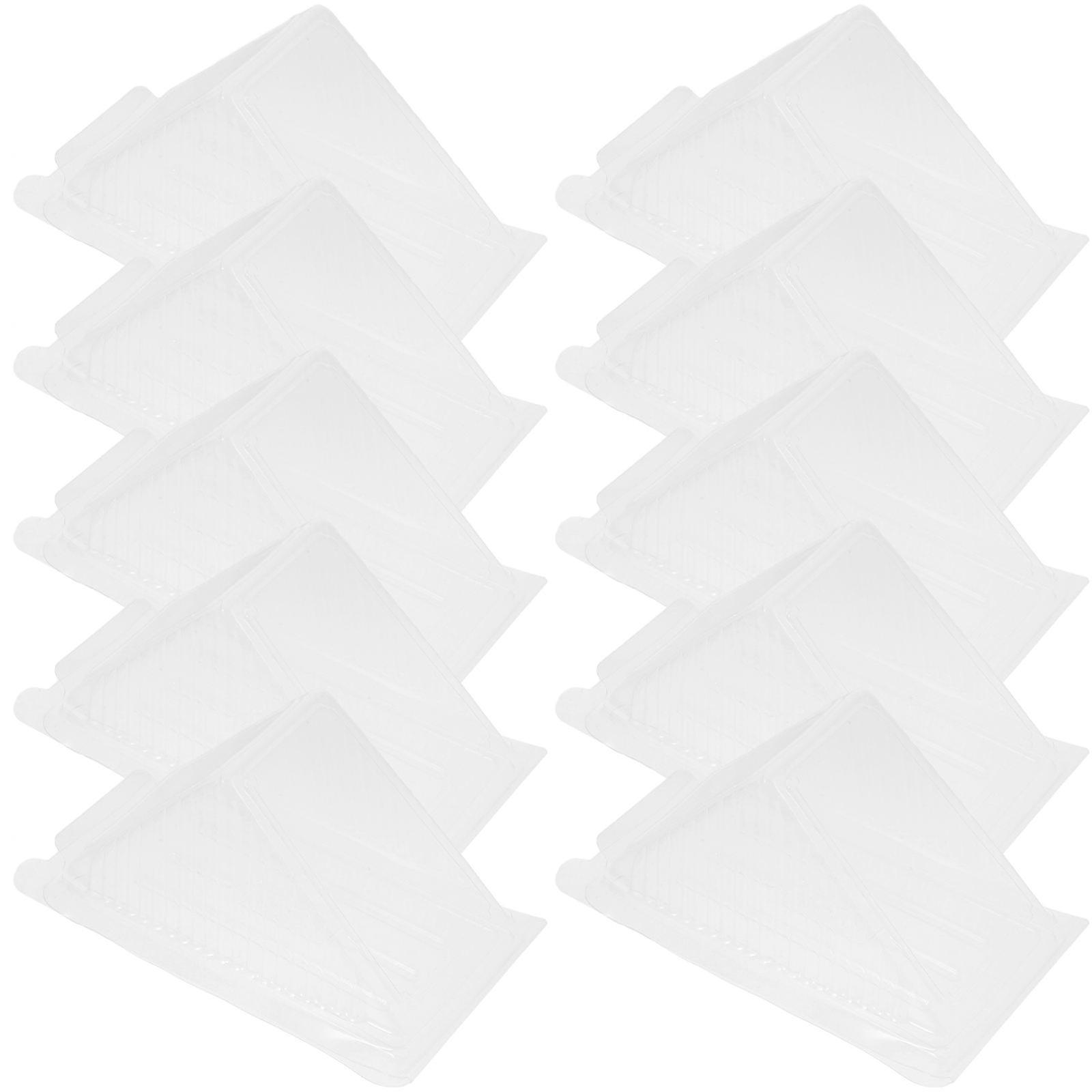 200Pcs Sandwich Triangle Box Plastic for Storage Clear Packaging Case