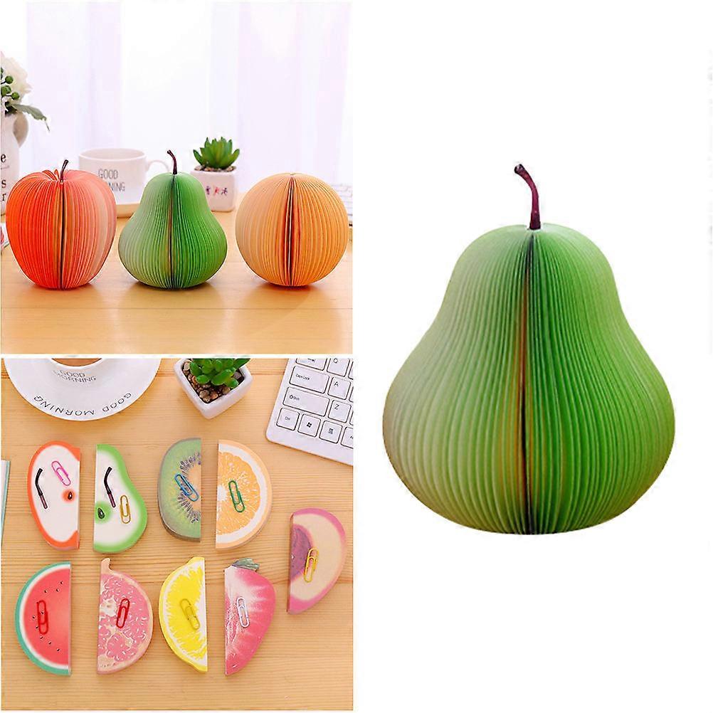 Fruit Paper Notes with Green Pear for Writing Use