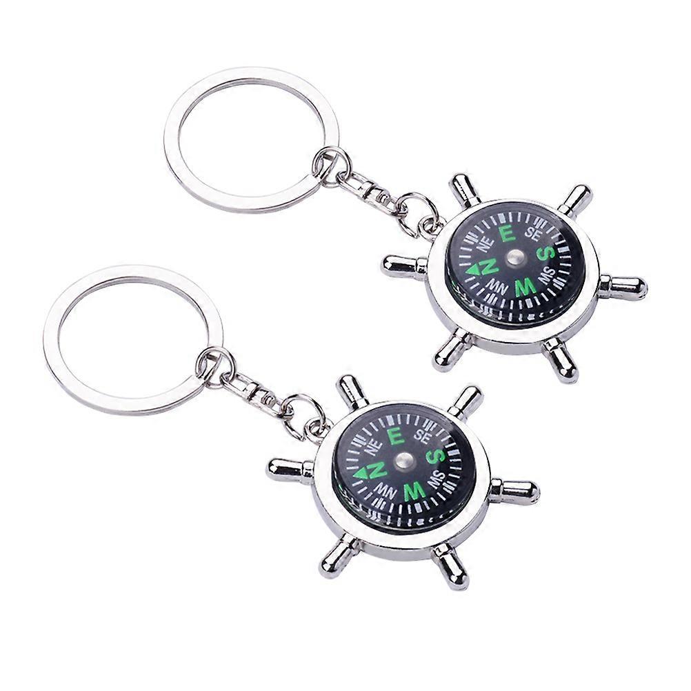 Creative Keychains Compass Pendant Key Ring for 3Pcs Bag Decoration
