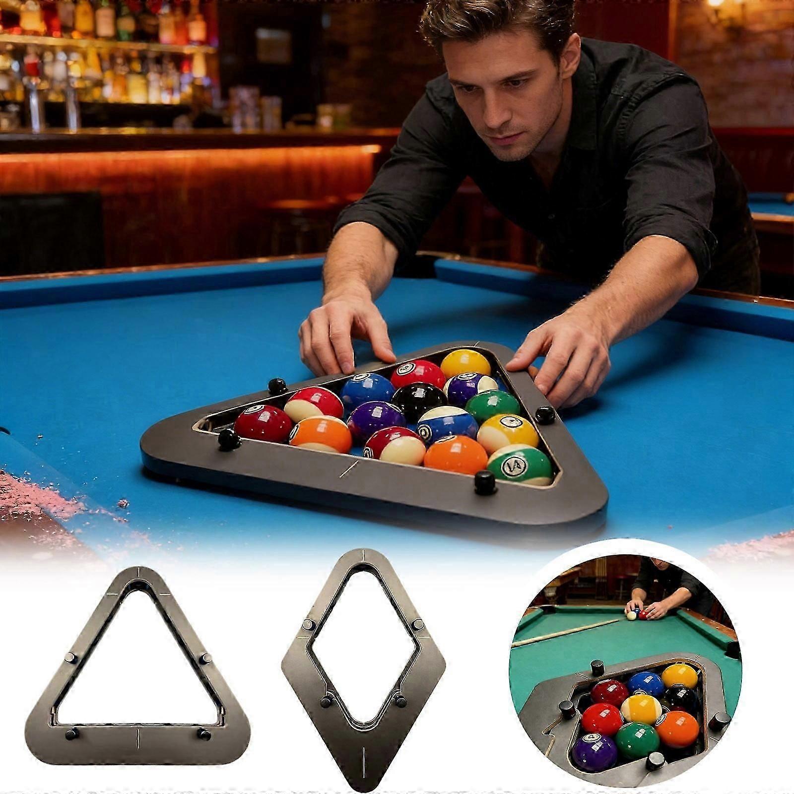 Precision-Engineered Adjustable Billiard Rack, Gap-Free Heavy-Duty Solid Wood 9-Ball Triangle/Diamond for Standard Pool