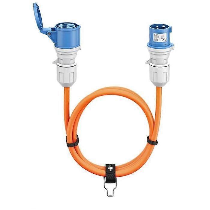 CEE Extension, CEE Plug on CEE Socket, 5 m Camping Cable for Outdoor Use