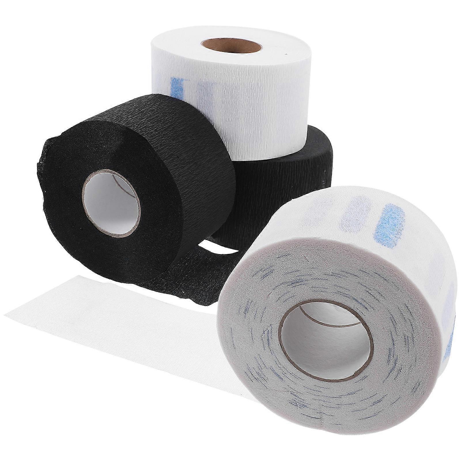 Papel protector desechable para el cuello, 4 rollos blancos.