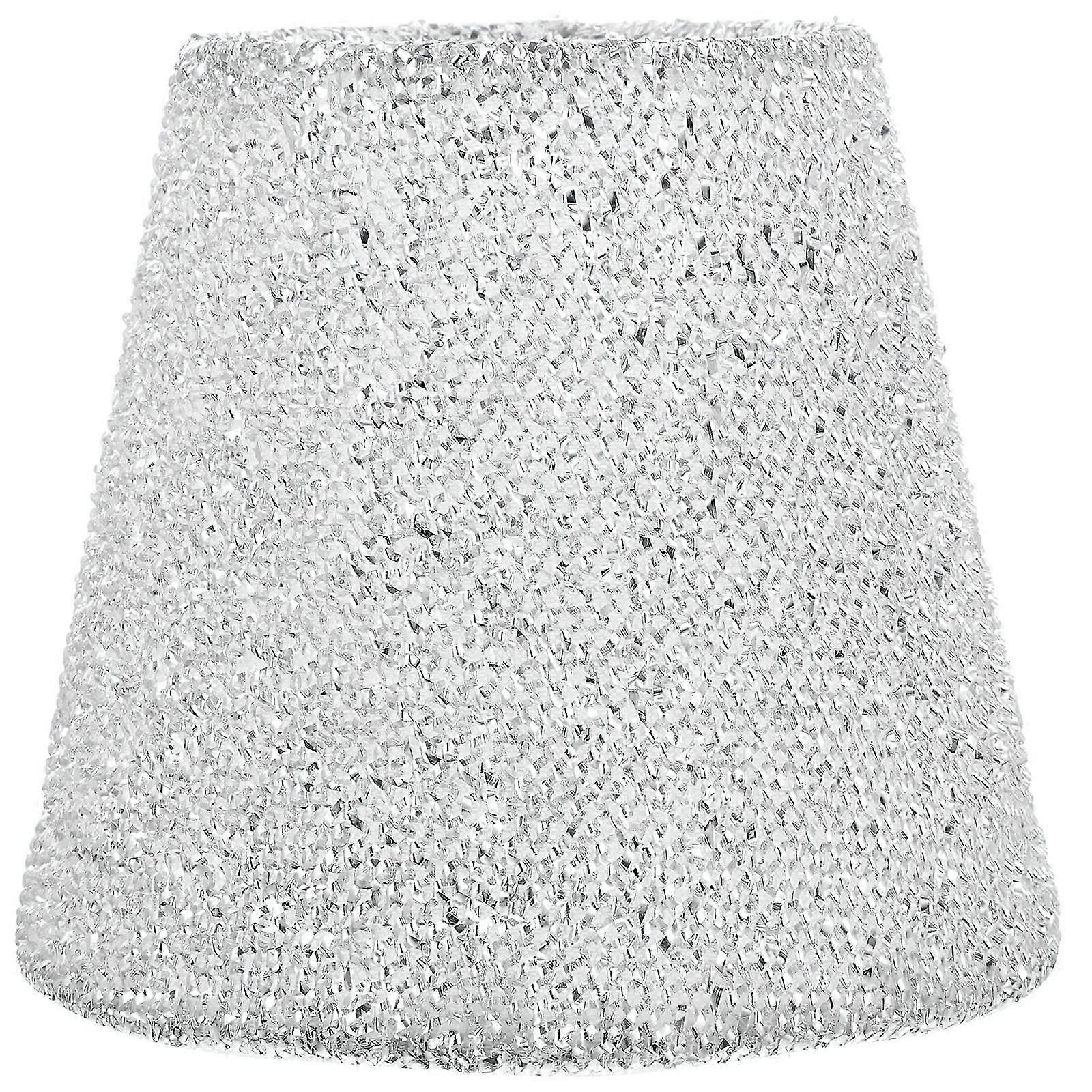 Small Lampshade Indoor Light Cover for Table Lamp E14 Base Silver