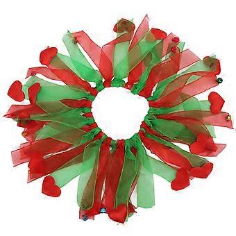 Weihnachtshalsband für Haustiere, weich, bunt, dekorativ, mit Glöckchen, für Partyfotografie, M