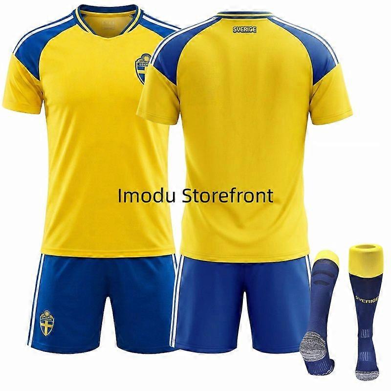 Maillot et short extérieur enfant de l'équipe nationale de Suède pour la Coupe du Monde 2026, numéro 17