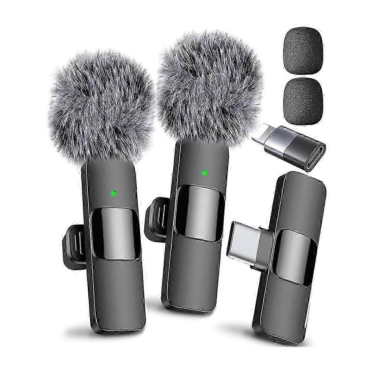 Mini Wireless Lavalier Microphone Wireless Microphone compatible ,, Android, compatible Video Recording Vlog Podca