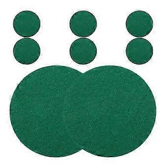 8-Pack Table Hockey Pusher Pads, Green Polyester Fiber Replacement, Smooth Glide, Compatible with Mini Table Hockey Tables