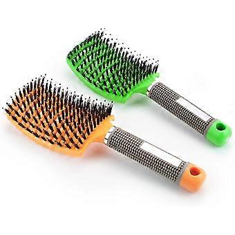 Boar Bristle Brush- 2 Boar Bristle Hair Brushes- Detangling Hair Brush, Can Diffuse Hair Oil, Smooth Frizz, Ventilate and Speed Drying