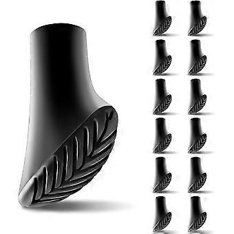 12 pcs Walking Pads (11mm inside), Universal Walking Pole Tip for all Walking Poles, Non-slip asphalt mat for all Walking Poles