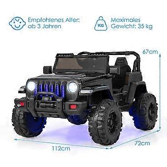 12V Children's 2 Seater Electric Car with Remote Control & Horn & Headlight Black