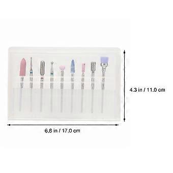 9pcs/set Nail Drill Bits Round Cones Grinding Head Nail Polish Grinding Head
