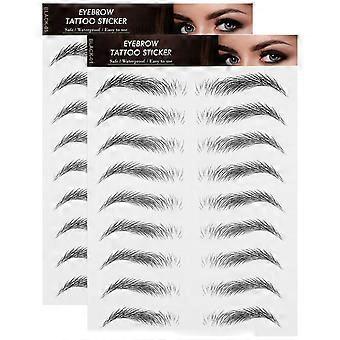 PIXNOR 2 Sheets 3D Hair-Like Realistic Eyebrows Waterproof Imitation Eyebrows Transfer Stickers for Women