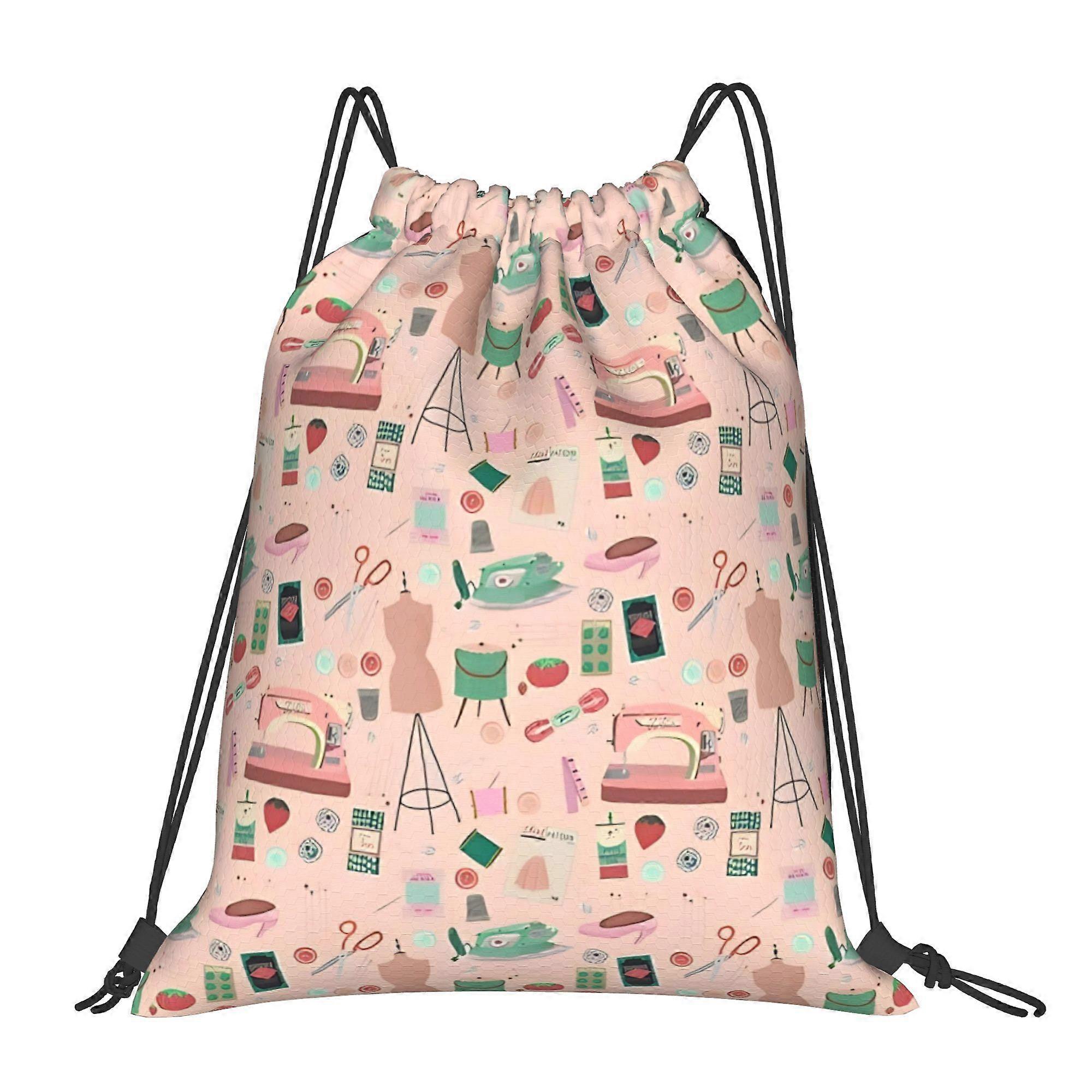 1 pz Zaino con coulisse per attrezzi e accessori da cucito - Cqazw