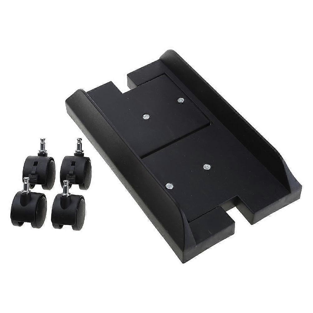 Adjustable CPU Holder Under Desk Computer Tower Stand with Locking Wheels and Stable Mobile Base, Black