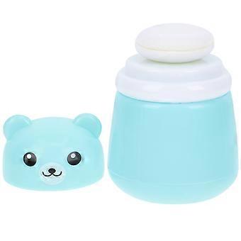Baby Powder Puff Box with 4Pcs Blue Puff Bottles for Home Use