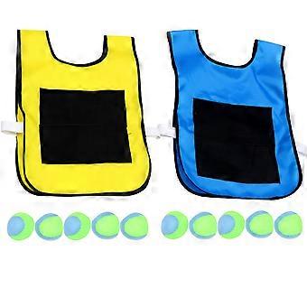 Kids Sticky Ball Vest Sticky Ball for Outdoor Play 1Set with 2 Vests 10 Balls