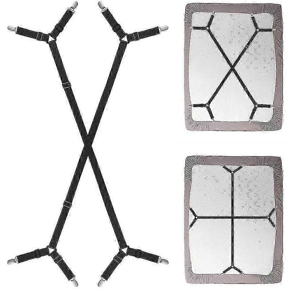 Bed Sheet Fasteners, Adjustable Triangle Elastic Suspenders Gripper