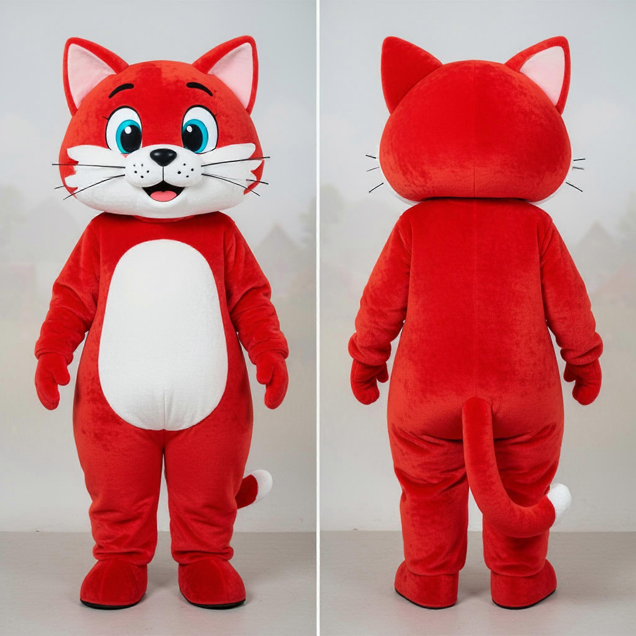 MASTICOT Crimson Plush Padded Cat Mascot