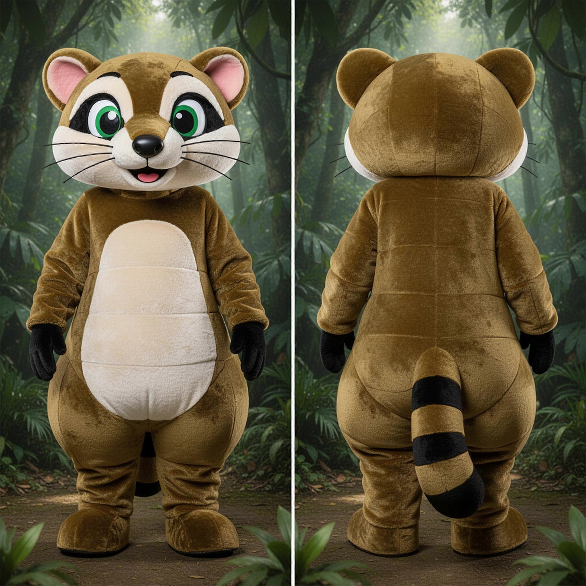 MASTICOT Olive Brown Sleek Civet Mascot