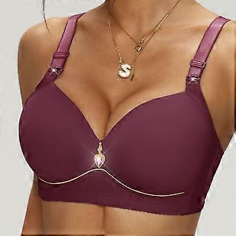 Women Thin No Steel Ring Gathering Push Up Beauty Back Ladies Bra
