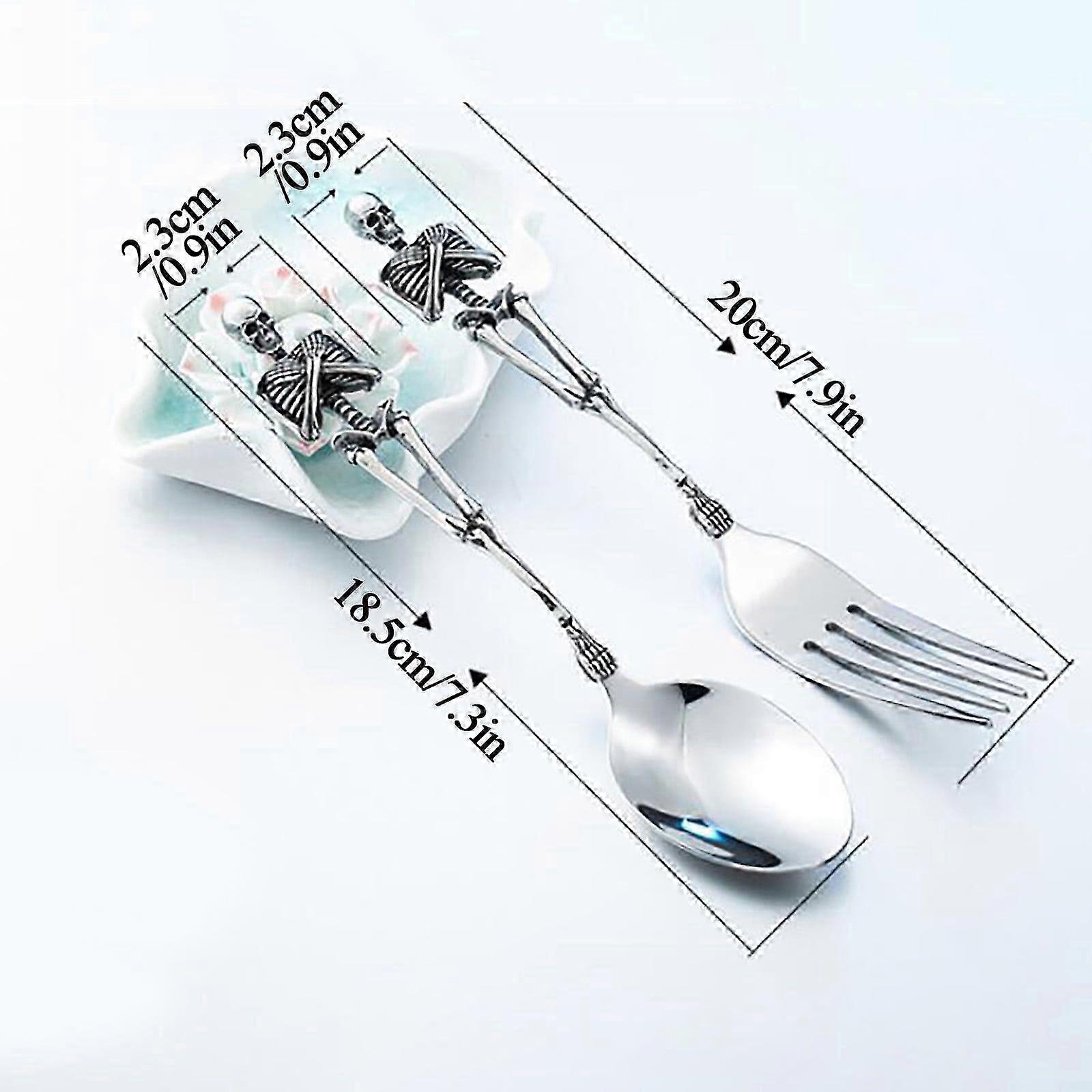 Creative Titanium Steel Skeleton Fork Spoon Fork Spoon Western Tableware
