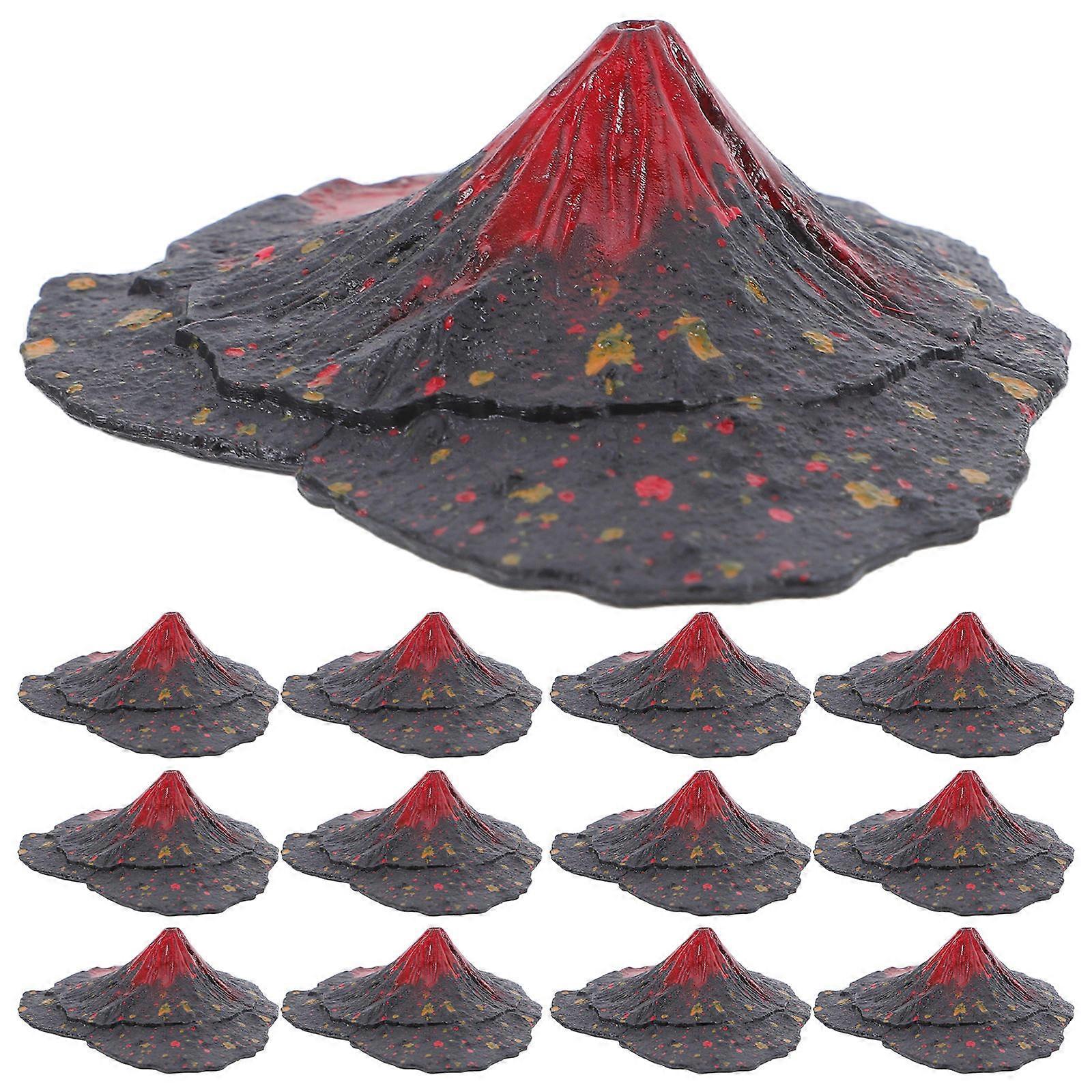 Volcano Model Plastic Simulation Volcano Statue for Decoration 16Pcs Mini Set