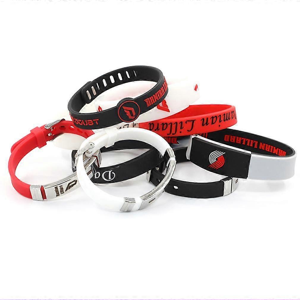 7pcs Silicone Bracelet Metal Buckle Adjustable