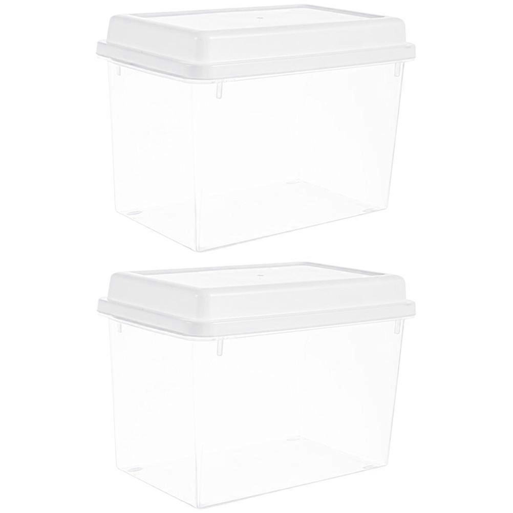 Reusable Bread Container Bread Storage Box for Kitchen Use 2Pcs White Plastic