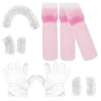 Hair Dye Kit Hair Coloring Kit for Home Use 5Sets Pink Plastic Tools