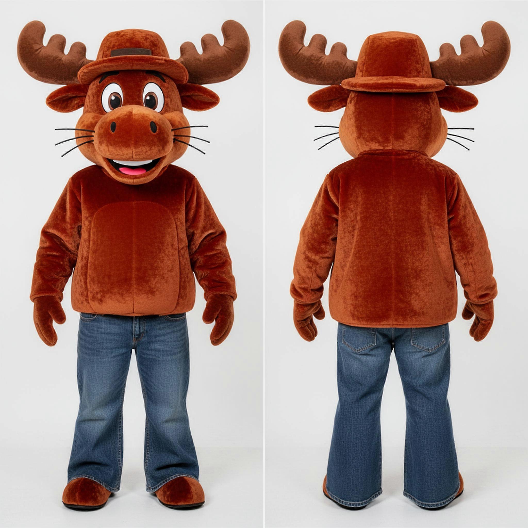 MASTICOT Rust Brown Denim Moose Mascot