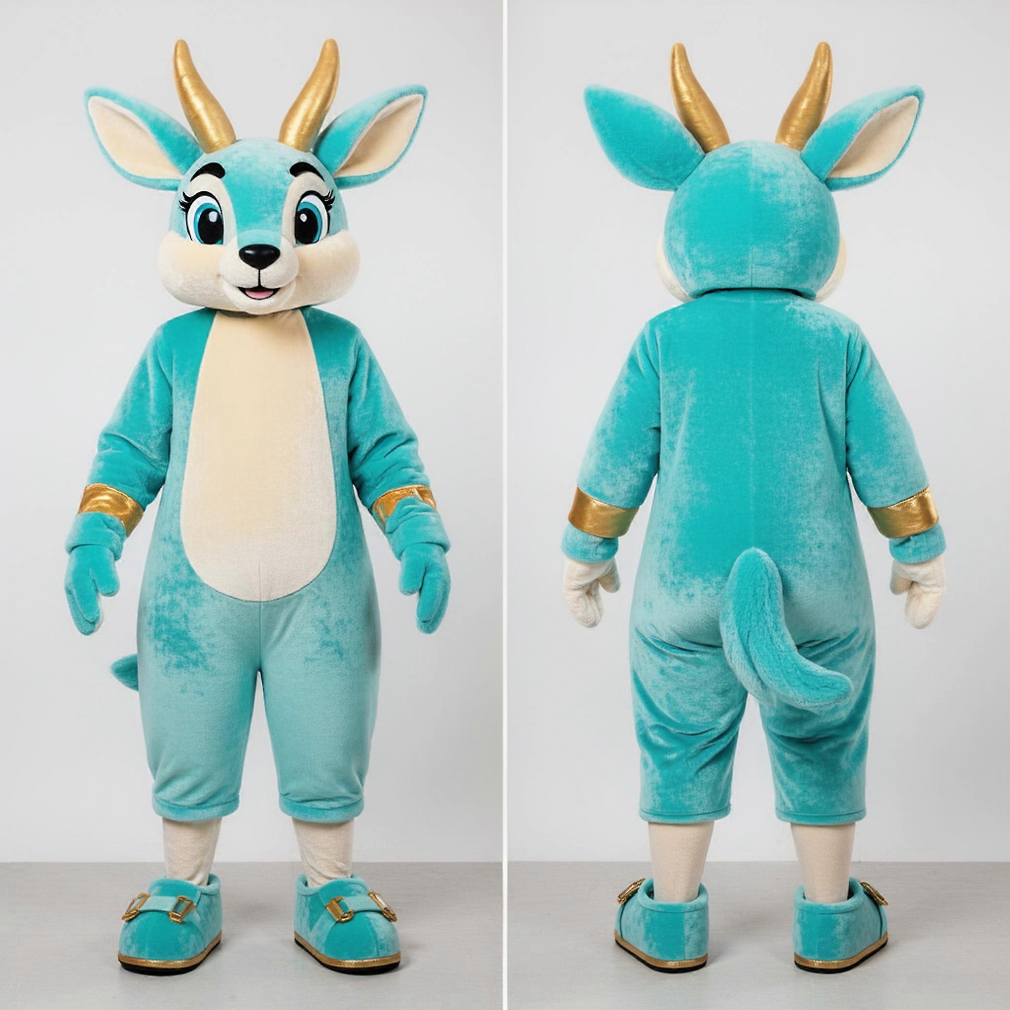 MASTICOT Turquoise Plush Gazelle Mascot