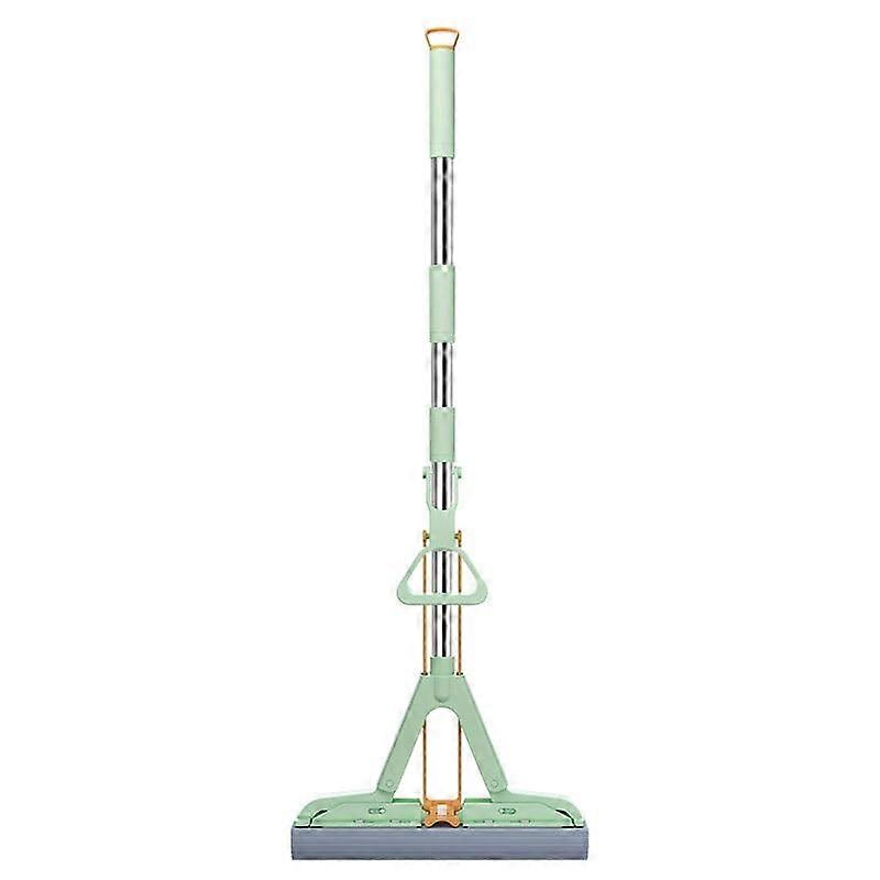 Foldable Sponge Mop with Squeegee, Hands Wringing and Absorbent Head for Floor Cleaning