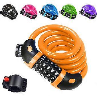 Bike Lock,Bike Lock Long 120cm x 12mm,Cable Lock Gate with 5 Digit Smart Code and Stroller BikeOragne Y