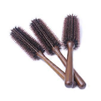 Bristles round Comb Hair Brush 8867-16 Wooden Handle