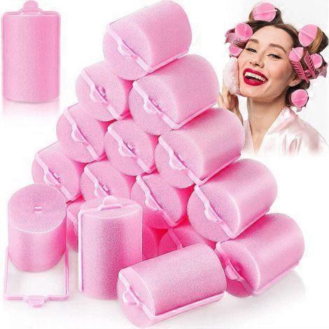 18 soft foam curlers, 4 cm in diameter.