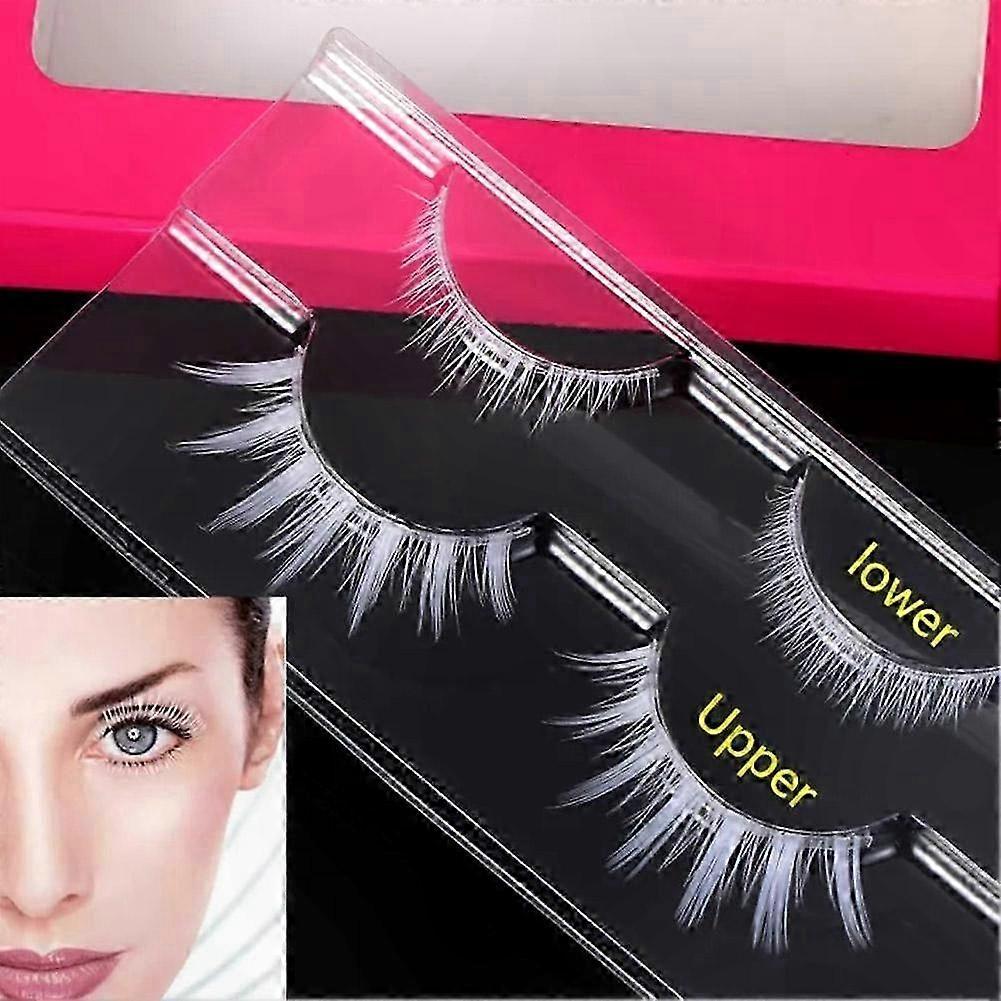 White Cosplay Eyelash Set for Upper and Lower Use