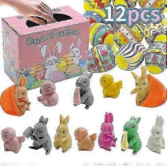 12 Pack Surprise Eggs Rabbit Bunny Toys For Kids-Easter Eggs Hunt Easter_ynas