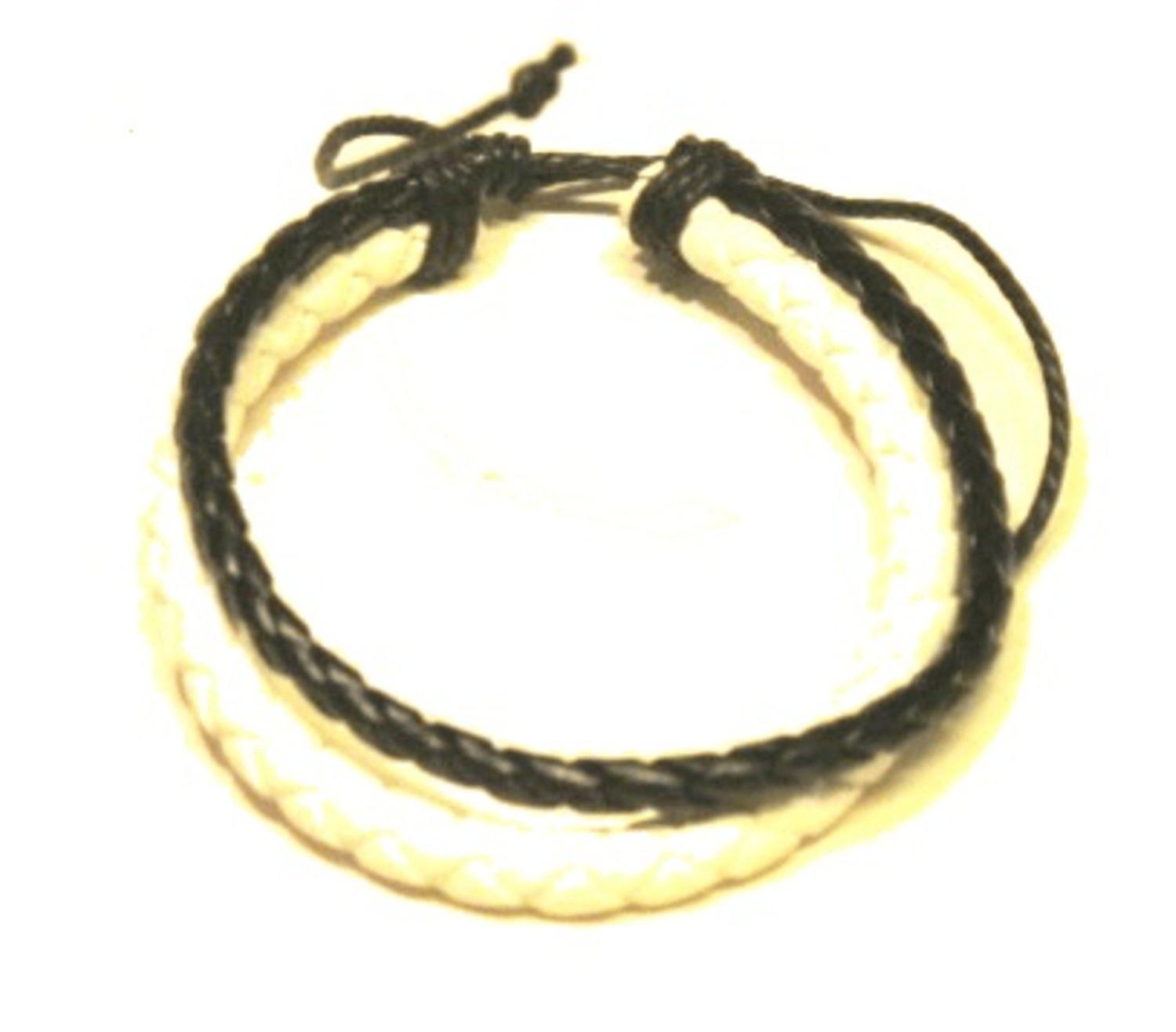 Bracelet - Leather.Black and white