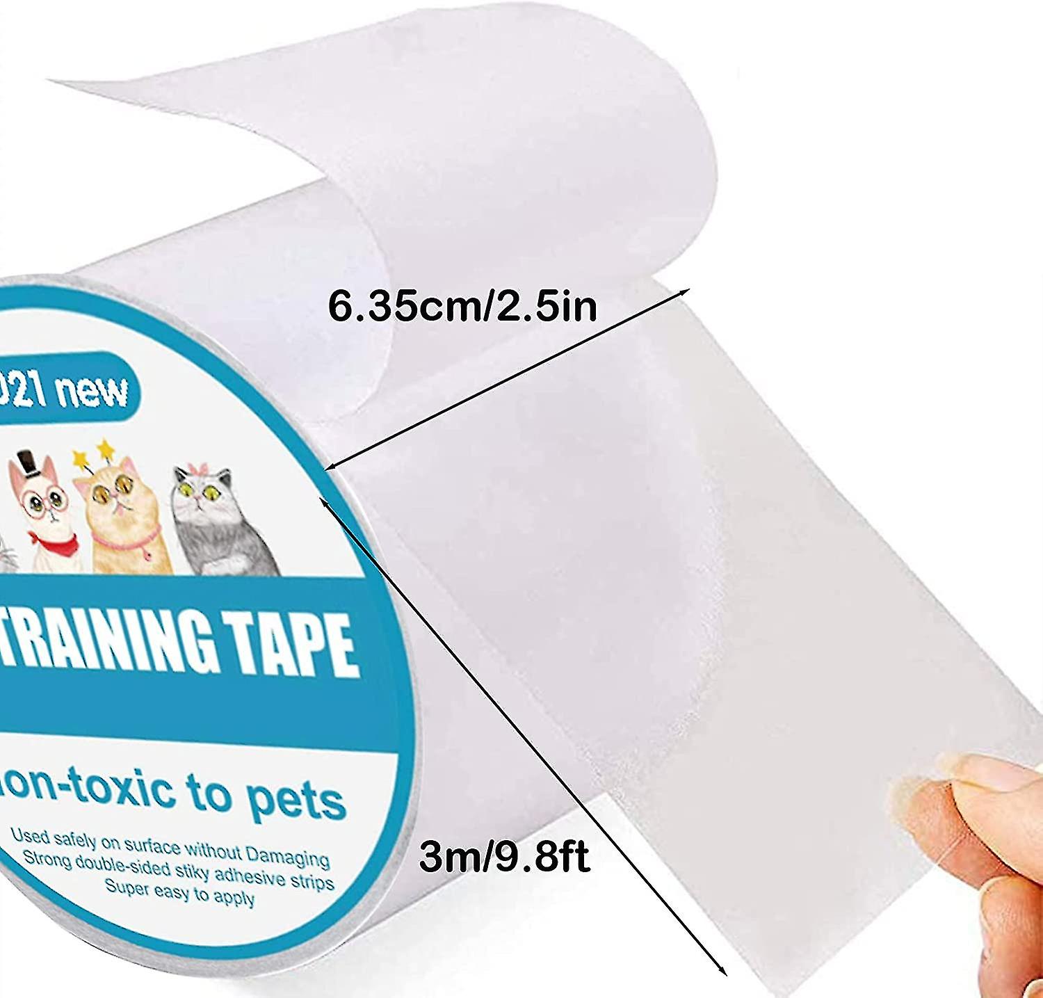 Pxcl Cat Training Scratch Resistant Tape, 6,35cm x 3m Clear DoubleSided Anti-Scratch Tape - Møbelbeskyttelse til sofa, tæppe, døre, Counte