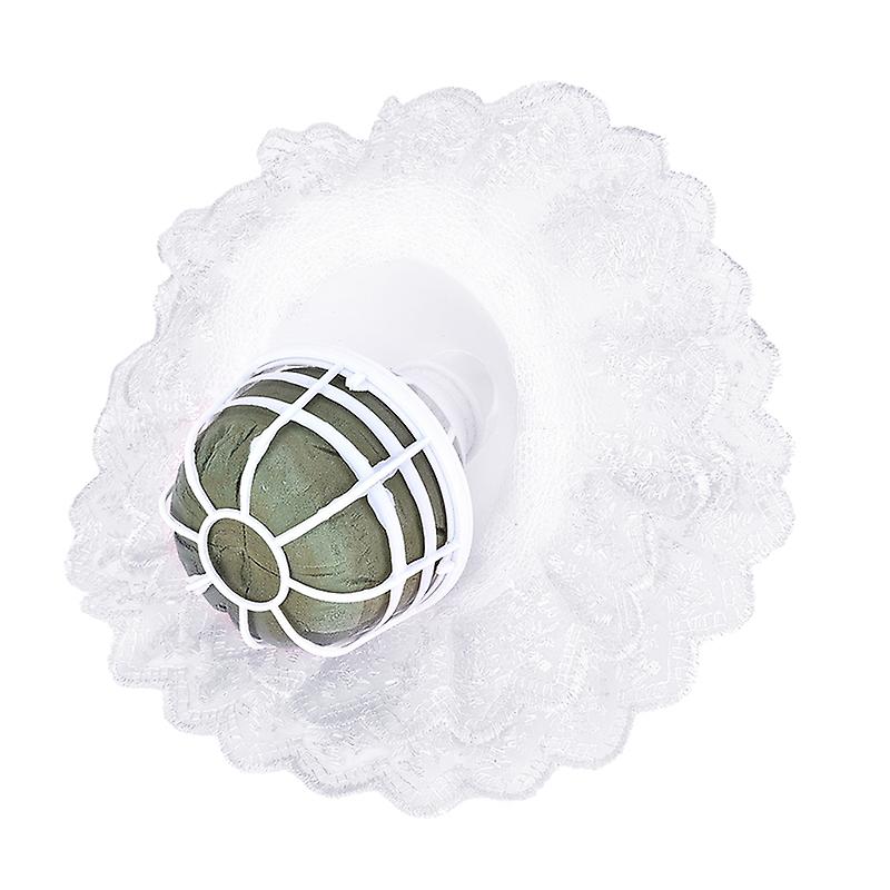 Porte-poignée de bouquet + col en dentelle blanche pour fleur de mariage florale de mariée