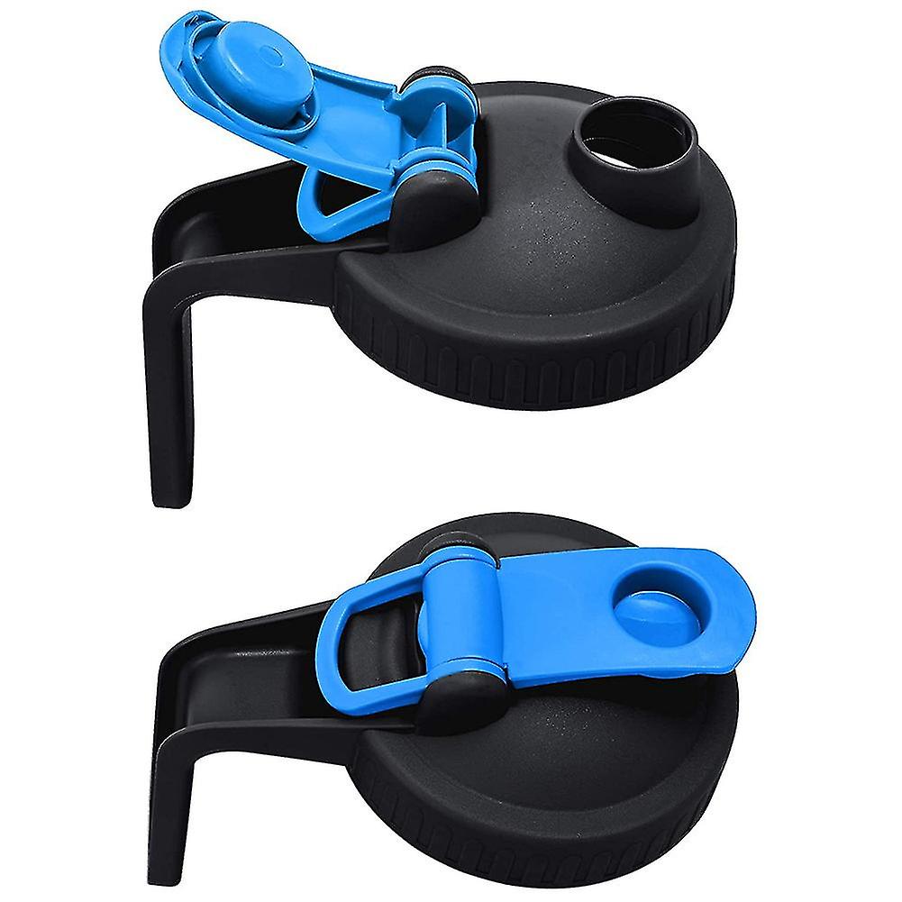 Wide Mouth,flip Cap Lid With Handle With Leak-proof Seal And Easy Pour Spout,reusable Canning Blue