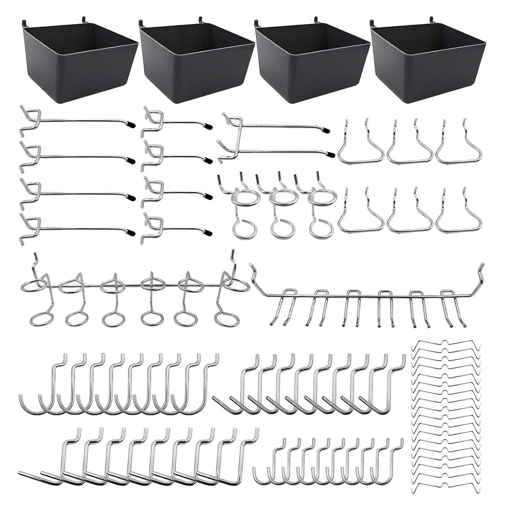 80 Piece Pegboard Hooks Assortment with Pegboard Bins, Locks, for Organizing Various for Room