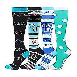 4 Pairs Copper Compression Socks For Women & Men Circulation