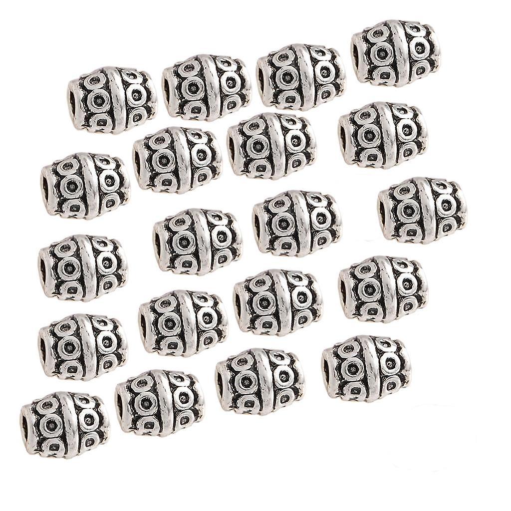 20pcs Tibet Silver Bead Spacers 6.7 x 8mm